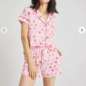 Pink hearts matching pajama set